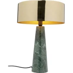 Kare Design Lampes à Poser Lampe En Marbre Vert Et Acier Doré -Luminaires Soldes 202 lampe en marbre vert et acier dore 3
