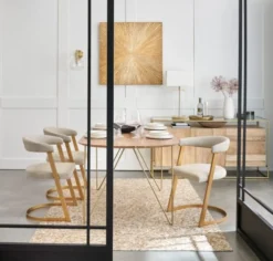 Maisons Du Monde Lampes à Poser Lampe En Métal Coloris Laiton Et Abat-jour Blanc -Luminaires Soldes 202 lampe en metal coloris laiton et abat jour blanc 1000 14 9 201770 5