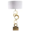 Maisons Du Monde Lampes à Poser Lampe En Métal Doré Et Coton Blanc -Luminaires Soldes 202 lampe en metal dore et coton blanc 1000 3 40 165311 1