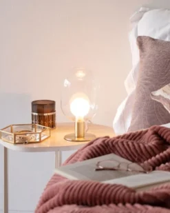 Maisons Du Monde Lampes à Poser Lampe En Métal Doré Et Verre -Luminaires Soldes 202 lampe en metal dore et verre 1000 14 12 227644 3