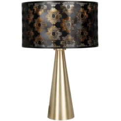 Maisons Du Monde Lampes à Poser Lampe En Métal Doré Et Verre Noir