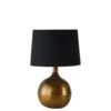 Maisons Du Monde Lampes à Poser Lampe En Métal Doré Patiné Et Abat-jour Noir -Luminaires Soldes 202 lampe en metal dore patine et abat jour noir 1000 7 17 191036 1