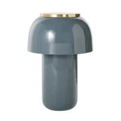 Maisons Du Monde Lampes à Poser Lampe En Métal émaillé Bleu Et Cerclage En Métal Doré