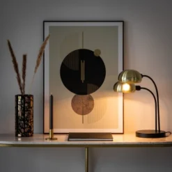 Maisons Du Monde Lampes à Poser Lampe En Métal Noir Et Doré -Luminaires Soldes 202 lampe en metal noir et dore 1000 12 18 223919 4