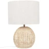 Maisons Du Monde Lampes à Poser Lampe En Rotin Et Abat-jour En Lin Recyclé -Luminaires Soldes 202 lampe en rotin et abat jour en lin recycle 1000 3 32 227582 1