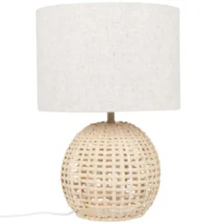 Maisons Du Monde Lampes à Poser Lampe En Rotin Et Abat-jour En Lin Recyclé