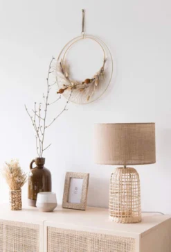 Maisons Du Monde Lampes à Poser Lampe En Rotin Tressé Et Abat-jour En Lin Beige -Luminaires Soldes 202 lampe en rotin tresse et abat jour en lin beige 1000 10 30 211303 6
