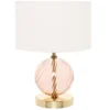 Maisons Du Monde Lampes à Poser Lampe En Verre Doré, Rose Et Abat-jour Blanc -Luminaires Soldes 202 lampe en verre dore rose et abat jour blanc 1000 16 31 228360 1
