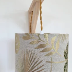 Belamp Appliques Murales Et Spots Lampe équerre Tissu Feuillage Doré Et Cordon Torsadé Or -Luminaires Soldes 202 lampe equerre tissu feuillage dore et cordon torsade or 2