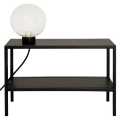 Maisons Du Monde Lampes à Poser Lampe étagère En Métal Noir Et Globe En Verre
