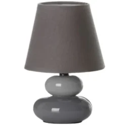 Unimasa Lampes à Poser Lampe Galet Céramique Marron Et Crème -Luminaires Soldes 202 lampe galet ceramique 22 cm 1