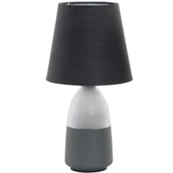 ITEM International Lampes à Poser Lampe Grise En Métal Et Lin