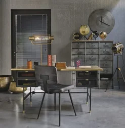 Maisons Du Monde Lampes à Poser Lampe Indus En Métal Doré Effet Vieilli -Luminaires Soldes 202 lampe indus en metal dore effet vieilli 1000 13 0 202704 4