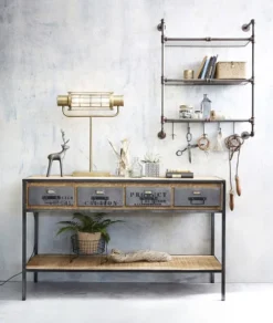 Maisons Du Monde Lampes à Poser Lampe Indus En Métal Doré Effet Vieilli -Luminaires Soldes 202 lampe indus en metal dore effet vieilli 1000 13 0 202704 6