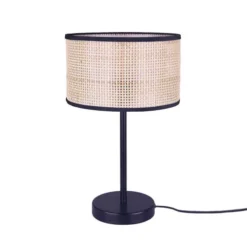 LUMISKY Lampes à Poser Lampe Intérieur Fibre Naturelle Beige H42CM