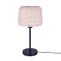 LUMISKY Lampes à Poser Lampe Intérieur Rotin Beige H44CM