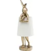 Kare Design Lampes à Poser Lampe Lapin En Polyrésine Dorée Et Abat-jour En Lin Beige H68 -Luminaires Soldes 202 lampe lapin en polyresine doree et abat jour en lin beige h68