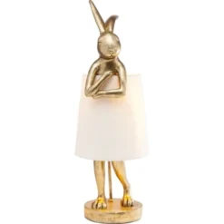 Kare Design Lampes à Poser Lampe Lapin En Polyrésine Dorée Et Abat-jour En Lin Beige H68 -Luminaires Soldes 202 lampe lapin en polyresine doree et abat jour en lin beige h68 3