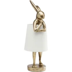 Kare Design Lampes à Poser Lampe Lapin En Polyrésine Dorée Et Abat-jour En Lin Beige H68 -Luminaires Soldes 202 lampe lapin en polyresine doree et abat jour en lin beige h68 4