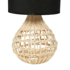 Decoratie Lampes à Poser Lampe Rotin Fine Abat-jour Noir -Luminaires Soldes 202 lampe rotin fine abat jour noir 2