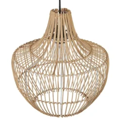 Beliani Suspensions Lampe Suspendue En Rotin Naturel -Luminaires Soldes 202 lampe suspendue en rotin naturel 2