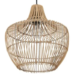 Beliani Suspensions Lampe Suspendue En Rotin Naturel -Luminaires Soldes 202 lampe suspendue en rotin naturel 3