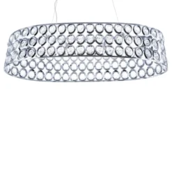 Beliani Suspensions Lampe Suspension Chromé Et Cristal -Luminaires Soldes 202 lampe suspension chrome et cristal 2