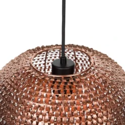 Beliani Suspensions Lampe Suspension En Métal Cuivré -Luminaires Soldes 202 lampe suspension en metal cuivre 10