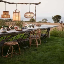 Madam Stoltz Suspensions Lampe Suspension En Rotin -Luminaires Soldes 202 lampe suspension en rotin 2