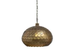 Bepurehome Suspensions Lampe Suspension Métal Antique Messing Doré