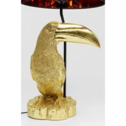 Kare Design Lampes à Poser Lampe Toucan En Polyrésine Dorée Et Abat-jour Noir -Luminaires Soldes 202 lampe toucan en polyresine doree et abat jour noir 3