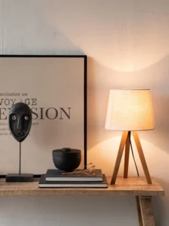 Maisons Du Monde Lampes à Poser Lampe Trépied Marron Et Abat-jour écru -Luminaires Soldes 202 lampe trepied marron et abat jour ecru 1000 10 7 211116 3