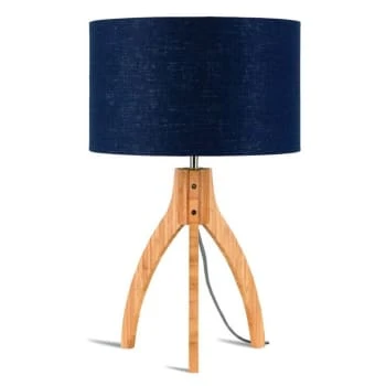 Good & Mojo Lampes à Poser Lampe Tripode Bambou Et Lin Naturel Bleu H54cm 8 Good & Mojo Lampes à Poser Lampe Tripode Bambou Et Lin Naturel Bleu H54cm – Image 6