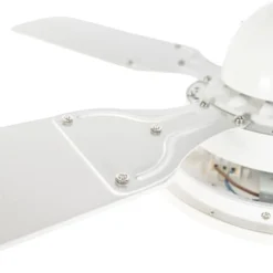 QAZQA Plafonnier Ventilateur Lampe Ventilateur En Acier Blanc -Luminaires Soldes 202 lampe ventilateur en acier blanc 5