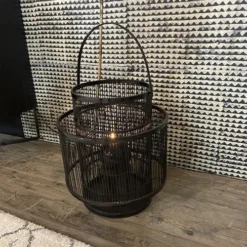 Now’s Home Lampes à Poser Lanterne En Bambou Avec Photophore En Verre -Luminaires Soldes 202 lanterne en bambou avec photophore en verre 2