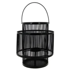 Now’s Home Lampes à Poser Lanterne En Bambou Avec Photophore En Verre