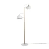 DIZY Design Lampadaires Luminaire à Poser Avec 2 Abat-jours En Chêne Et Métal Blanc -Luminaires Soldes 202 luminaire a poser avec 2 abat jours en chene et metal blanc