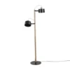 DIZY Design Lampadaires Luminaire à Poser Avec 2 Abat-jours En Chêne Et Métal Noir -Luminaires Soldes 202 luminaire a poser avec 2 abat jours en chene et metal noir 1