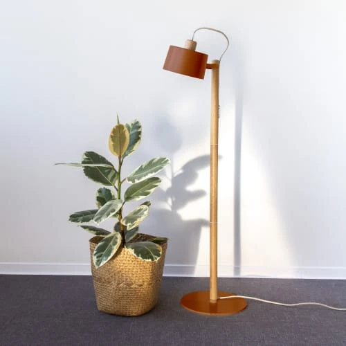 DIZY Design Lampadaires Luminaire à Poser Chêne Et Métal Terracotta 5 DIZY Design Lampadaires Luminaire à Poser Chêne Et Métal Terracotta – Image 3