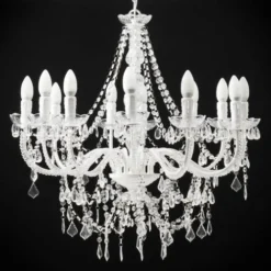 Maisons Du Monde Lustres Lustre à Pampilles En Métal Blanc D75 -Luminaires Soldes 202 lustre a pampilles en metal blanc d75 1000 10 10 117803 14