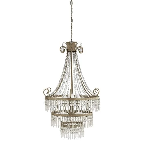 Maisons Du Monde Lustres Lustre à Pampilles En Métal Gris 3 Maisons Du Monde Lustres Lustre à Pampilles En Métal Gris