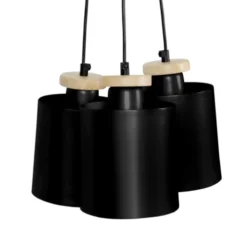 Tosel Lustres Lustre Acier Noir -Luminaires Soldes 202 lustre acier noir 2