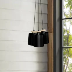 Tosel Lustres Lustre Acier Noir -Luminaires Soldes 202 lustre acier noir 3