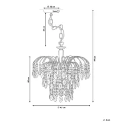 Beliani Lustres Lustre Argenté -Luminaires Soldes 202 lustre argente 5