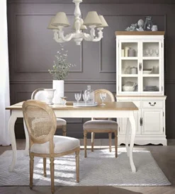 Maisons Du Monde Lustres Lustre Blanc Effet Vieilli Et Abat-jours Beiges -Luminaires Soldes 202 lustre blanc effet vieilli et abat jours beiges 1000 4 28 106628 12