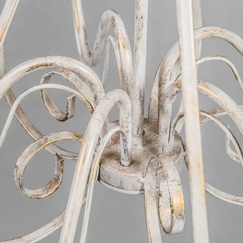 QAZQA Lustres Lustre En Acier Blanc 4 QAZQA Lustres Lustre En Acier Blanc – Image 2