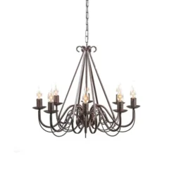 QAZQA Lustres Lustre En Acier Brun Rouille