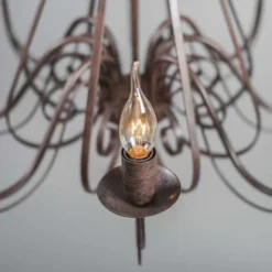 QAZQA Lustres Lustre En Acier Brun Rouille -Luminaires Soldes 202 lustre en acier brun rouille 4