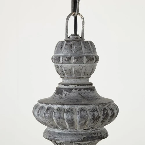 Maisons Du Monde Luminaires Lustre En Manguier Sculpté Grisé Effet Vieilli 4 Maisons Du Monde Luminaires Lustre En Manguier Sculpté Grisé Effet Vieilli – Image 2