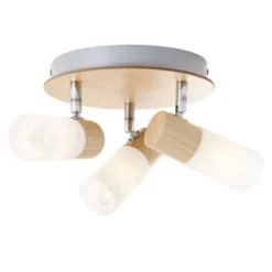 Brilliant Suspensions Plafonnier Bois Beige 3 Spots